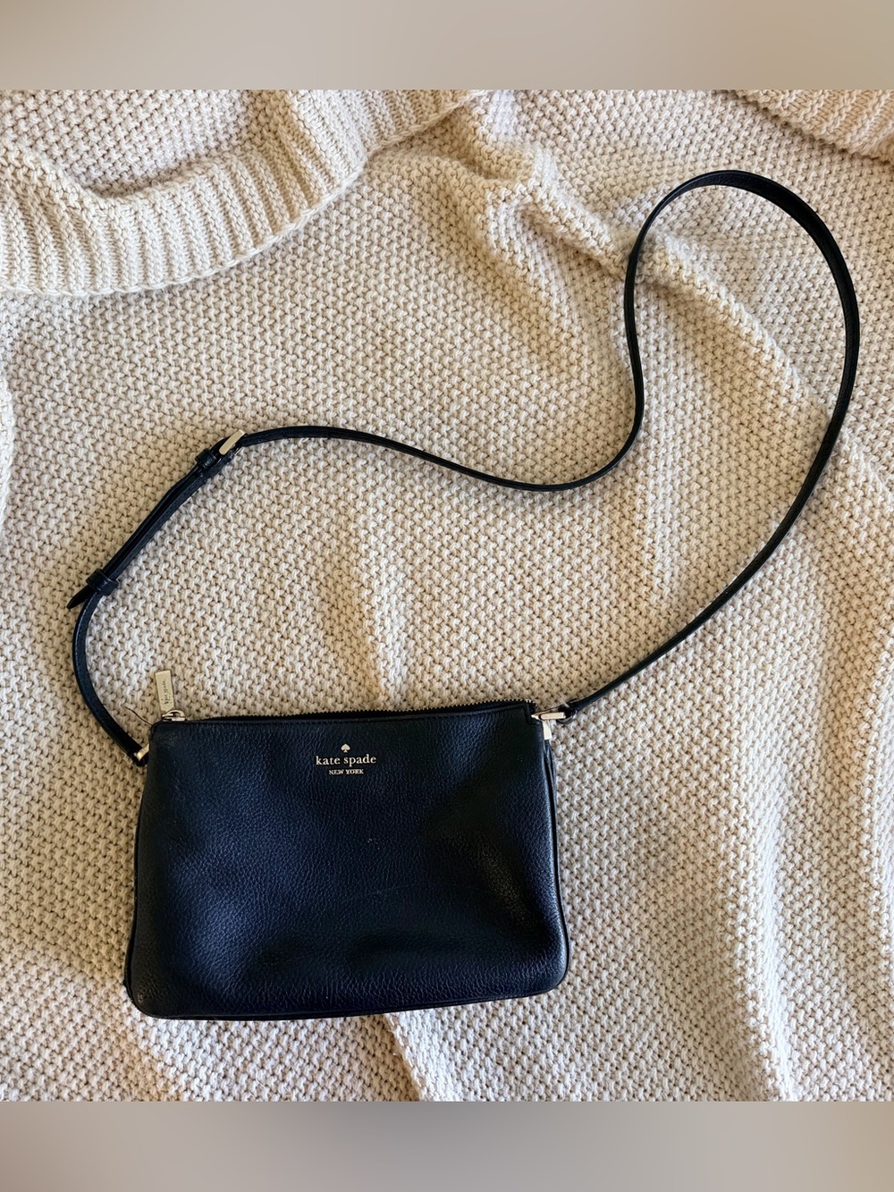 Kate Spade New York Genuine Leather Black Crossbody Bag 🖤
